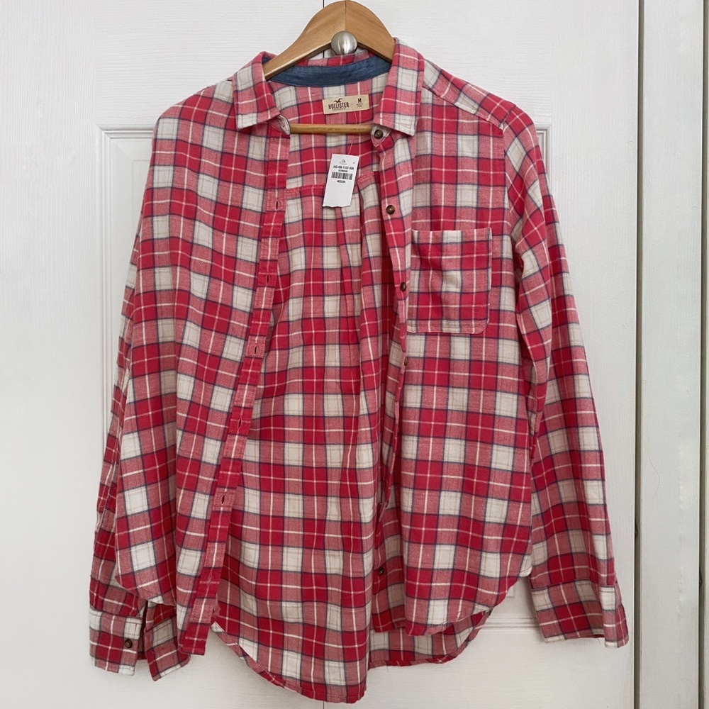 Hollister Pink Plaid Flannel BNWT